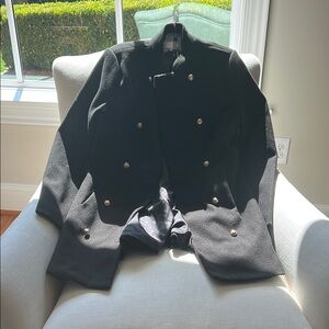 Entro Black Double-Breasted Coat